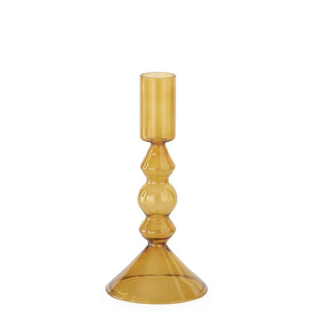 Handmade Amber Glass Modern Taper Candleholder — alternate view 4