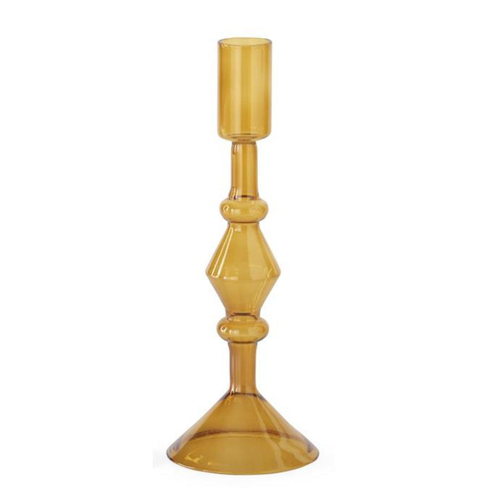 Handmade Amber Glass Modern Taper Candleholder — alternate view 5