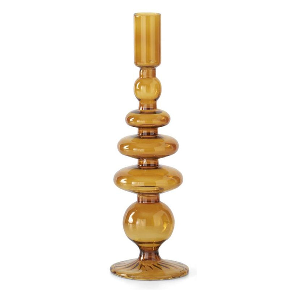 Handmade Amber Glass Modern Taper Candleholder — alternate view 6