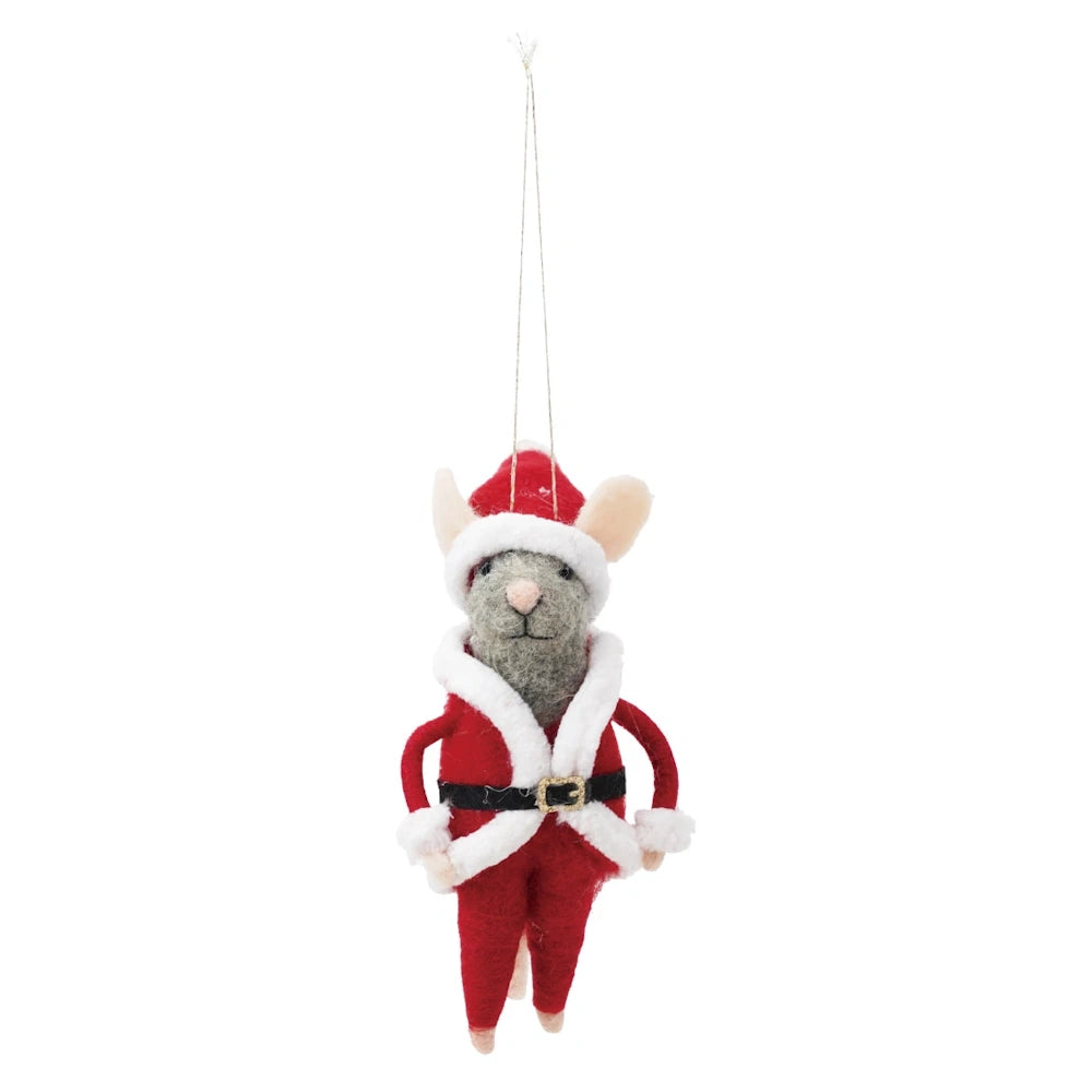 Handmade Wool Felt Mouse Ornament — alternate view 4