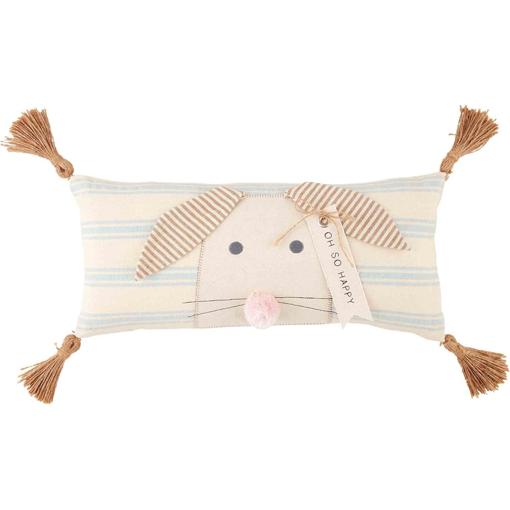 Oh So Happy Bunny Striped Pillow