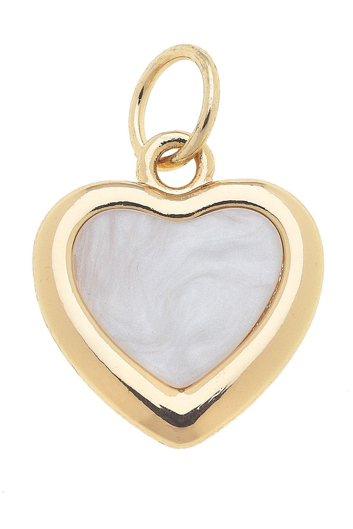 Outline Charm in Mother of Pearl Heart