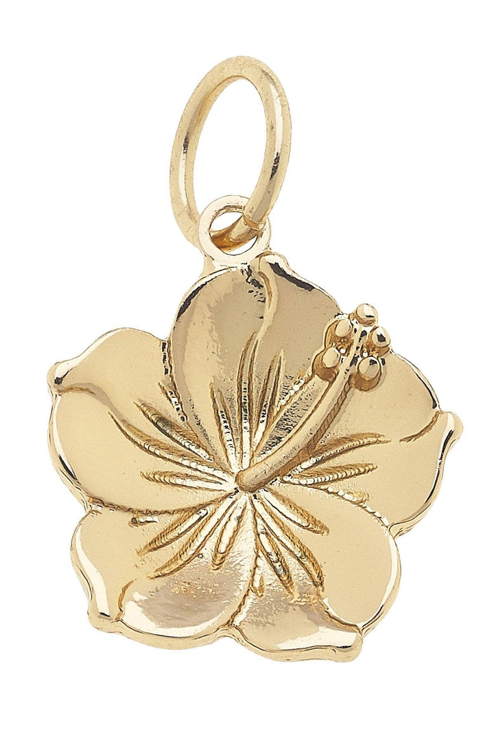 Shiny Gold Charm Hibiscus Flower