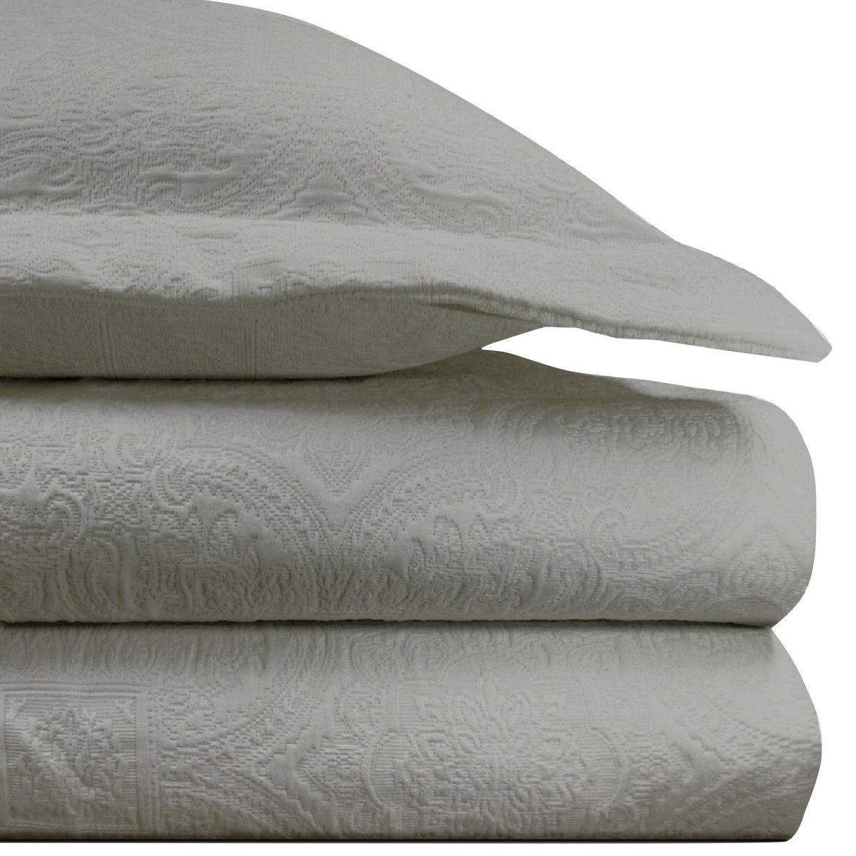 Matelasse Duvet Queen- Gray — alternate view 3