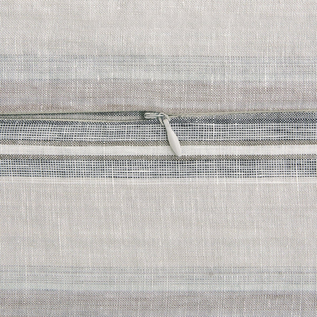 100% French Flax Linen Variegated Stripe Duvet Cover Set-Super King — alternate view 3