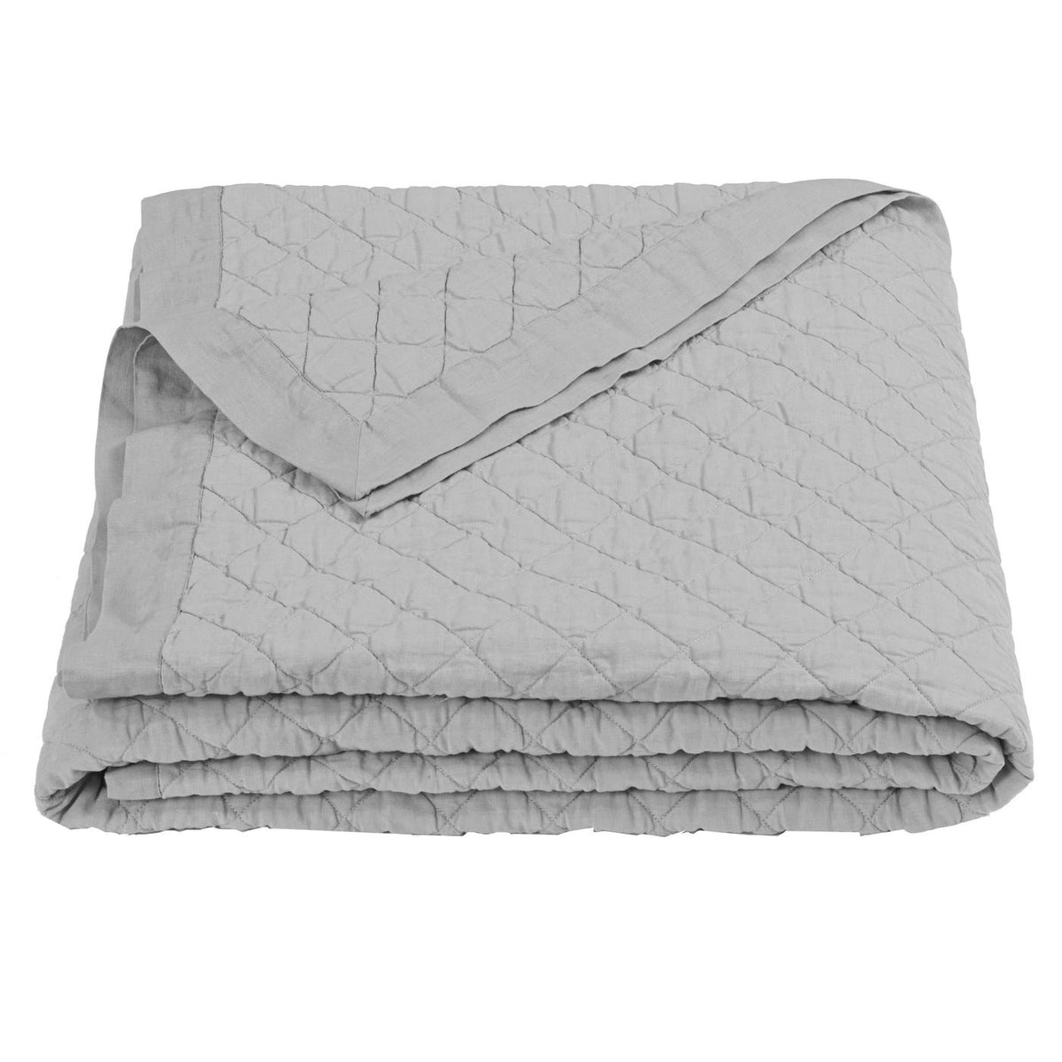 Linen Diamond Quilt, Full/Queen Gray — alternate view 2