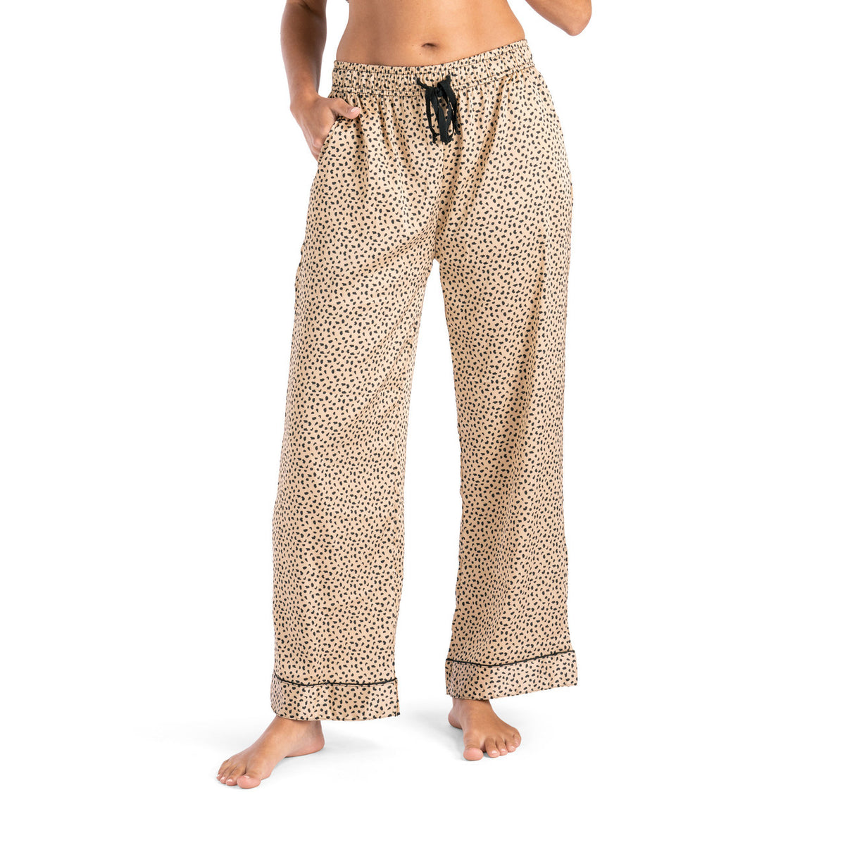 Beauty Sleep Satin Pajama Pants Feline Sleepy — alternate view 6