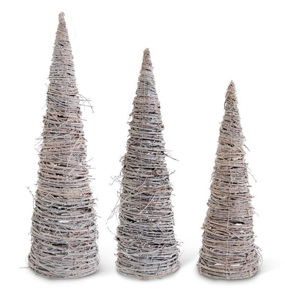 Glittered Gray Vine Cone Tree- Small