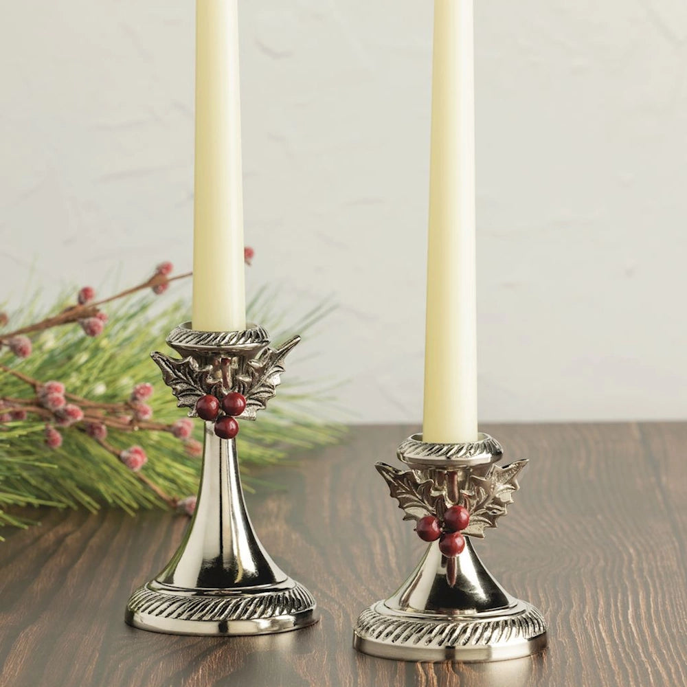 Holly Candlesticks