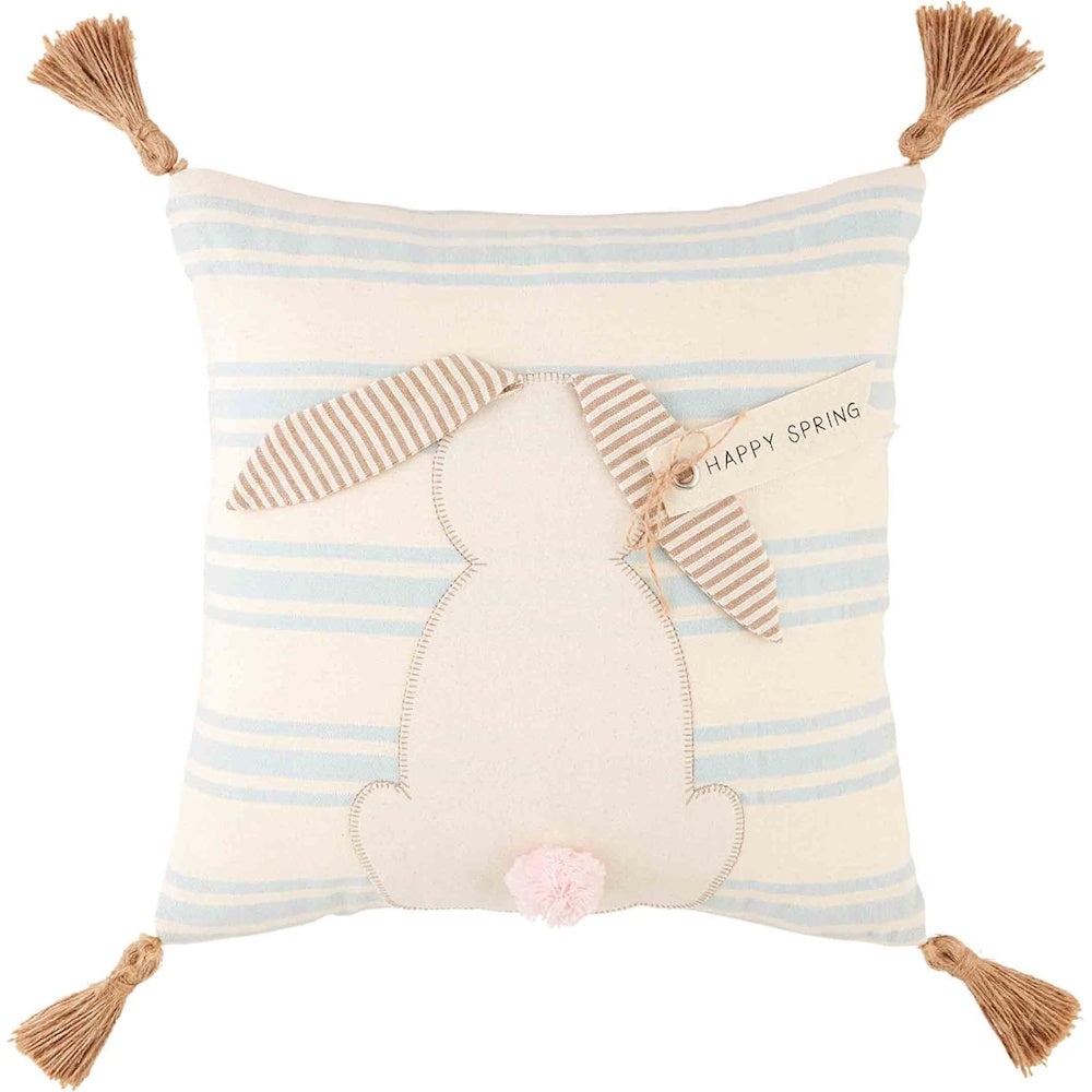 Hop Bunny Striped Pillow