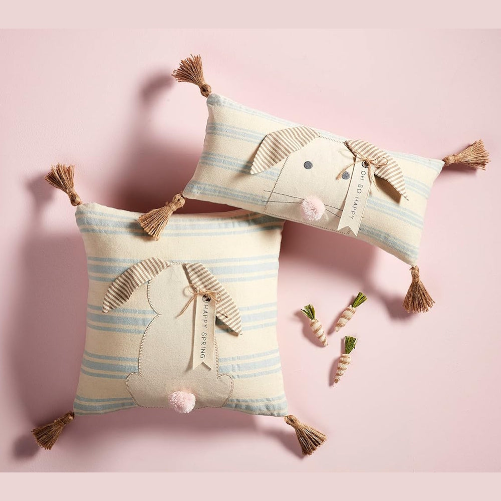 Hop Bunny Striped Pillow — alternate view 2