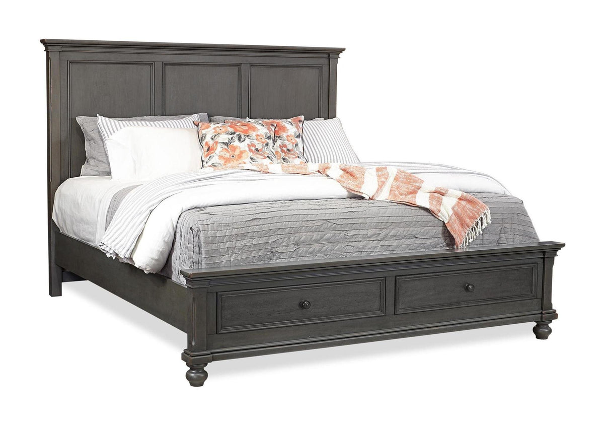 Oxford King Panel Bed With Storage Footboard — alternate view 2