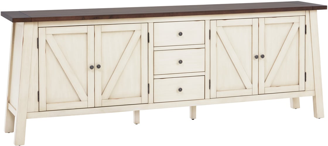 Pinebrook Prairie White 96" Console