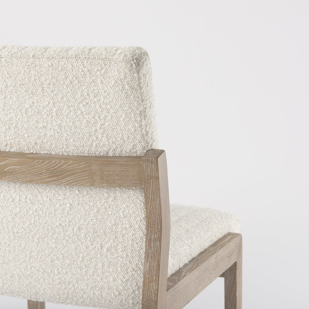 Tahoe Cream Boucle Upholstered and Light Brown Wood Armless Dining Chair — alternate view 7