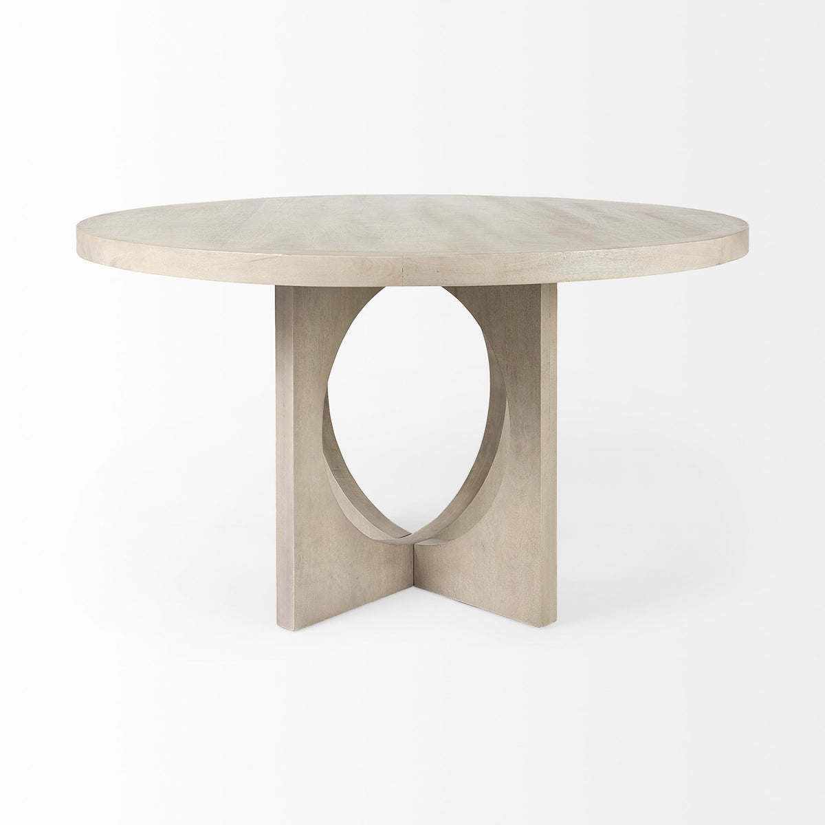 Liesl Barely Gray Finished Wood Round Dining Table — alternate view 4