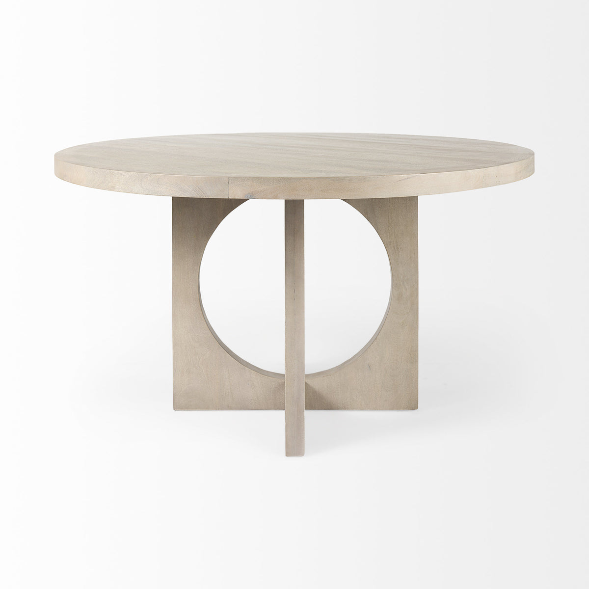 Liesl Barely Gray Finished Wood Round Dining Table — alternate view 3