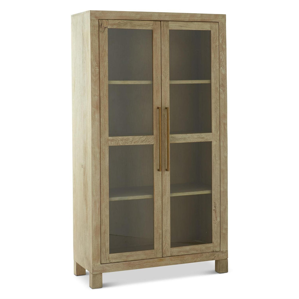 Blonde Wood 2 Glass Door Cabinet — alternate view 3