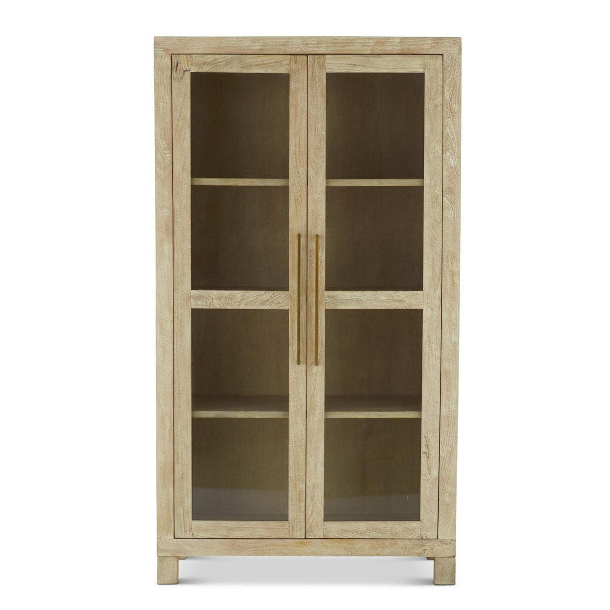 Blonde Wood 2 Glass Door Cabinet — alternate view 2