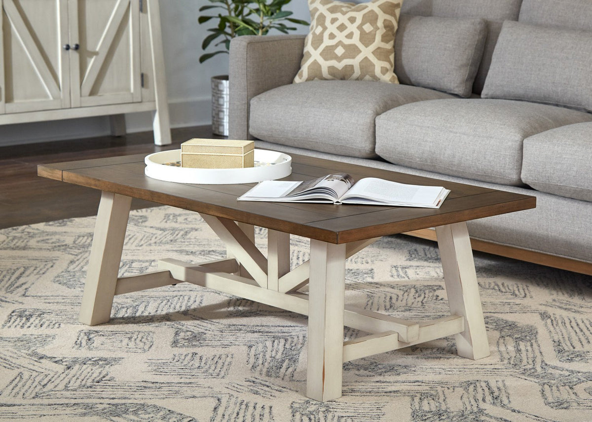 Pinebrook Prairie White Cocktail Table