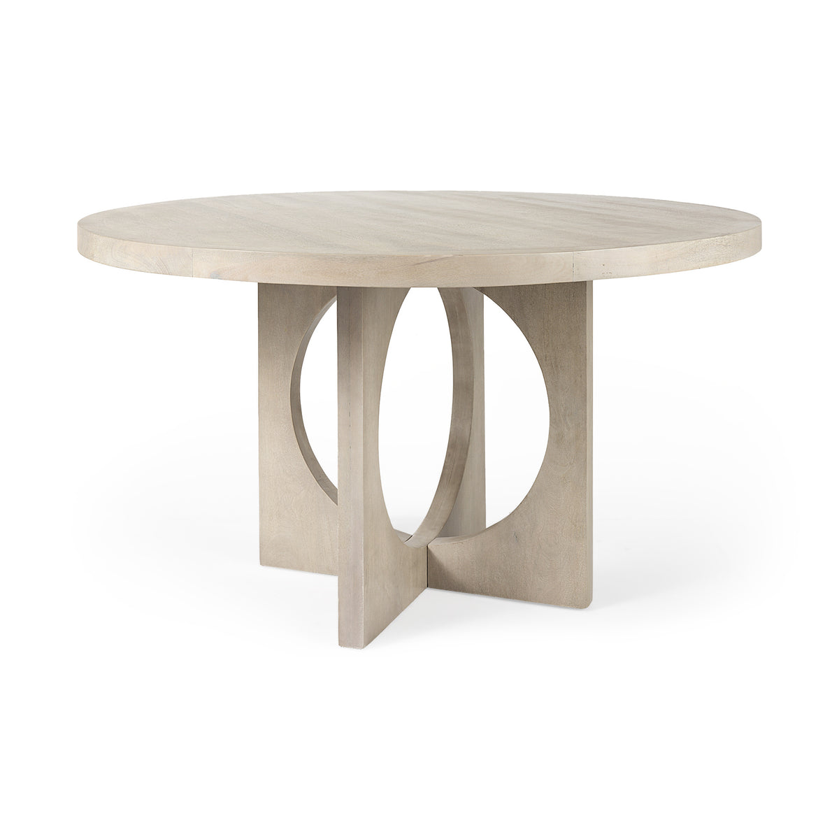 Liesl Barely Gray Finished Wood Round Dining Table — alternate view 2