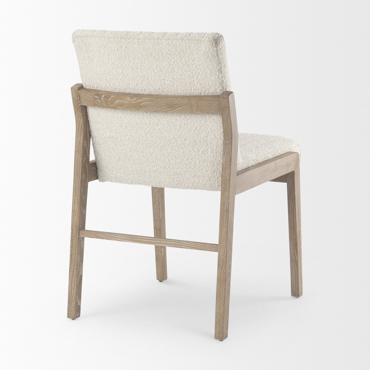 Tahoe Cream Boucle Upholstered and Light Brown Wood Armless Dining Chair — alternate view 5