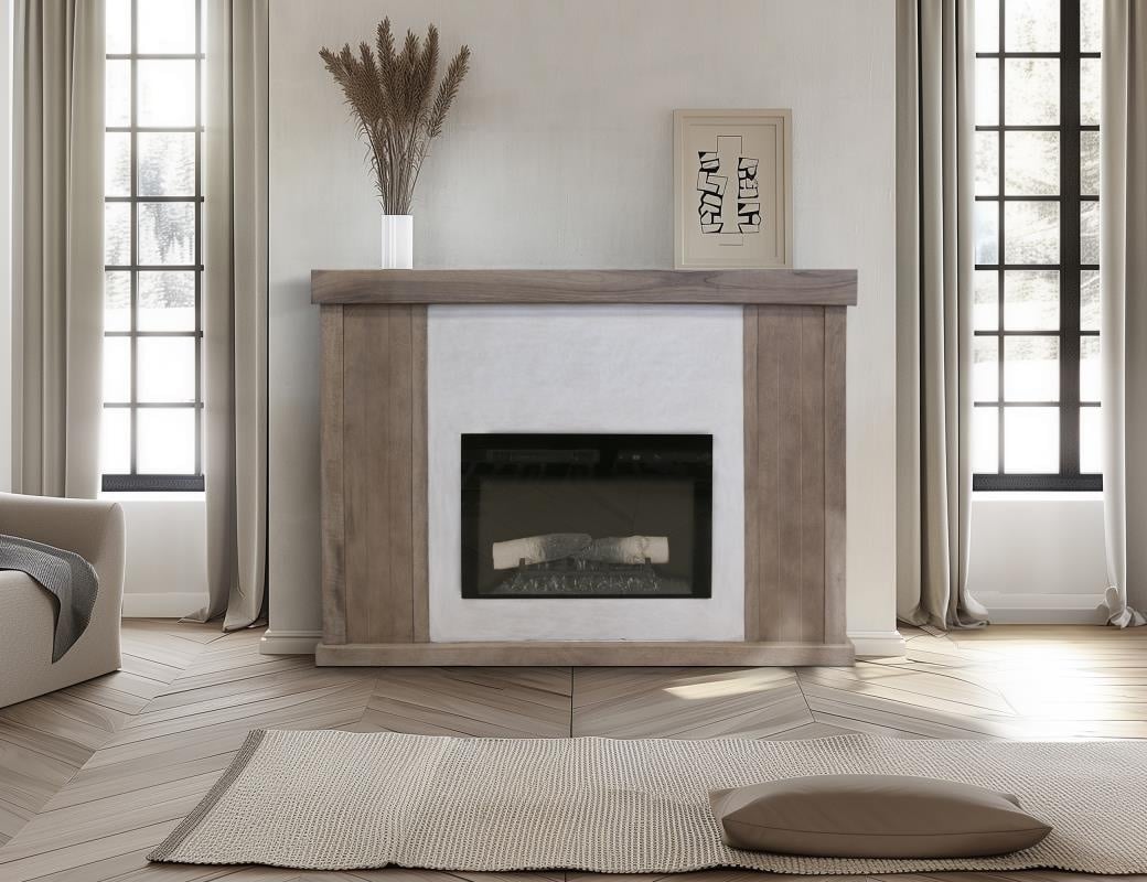 Natural Parota Fireplace Console