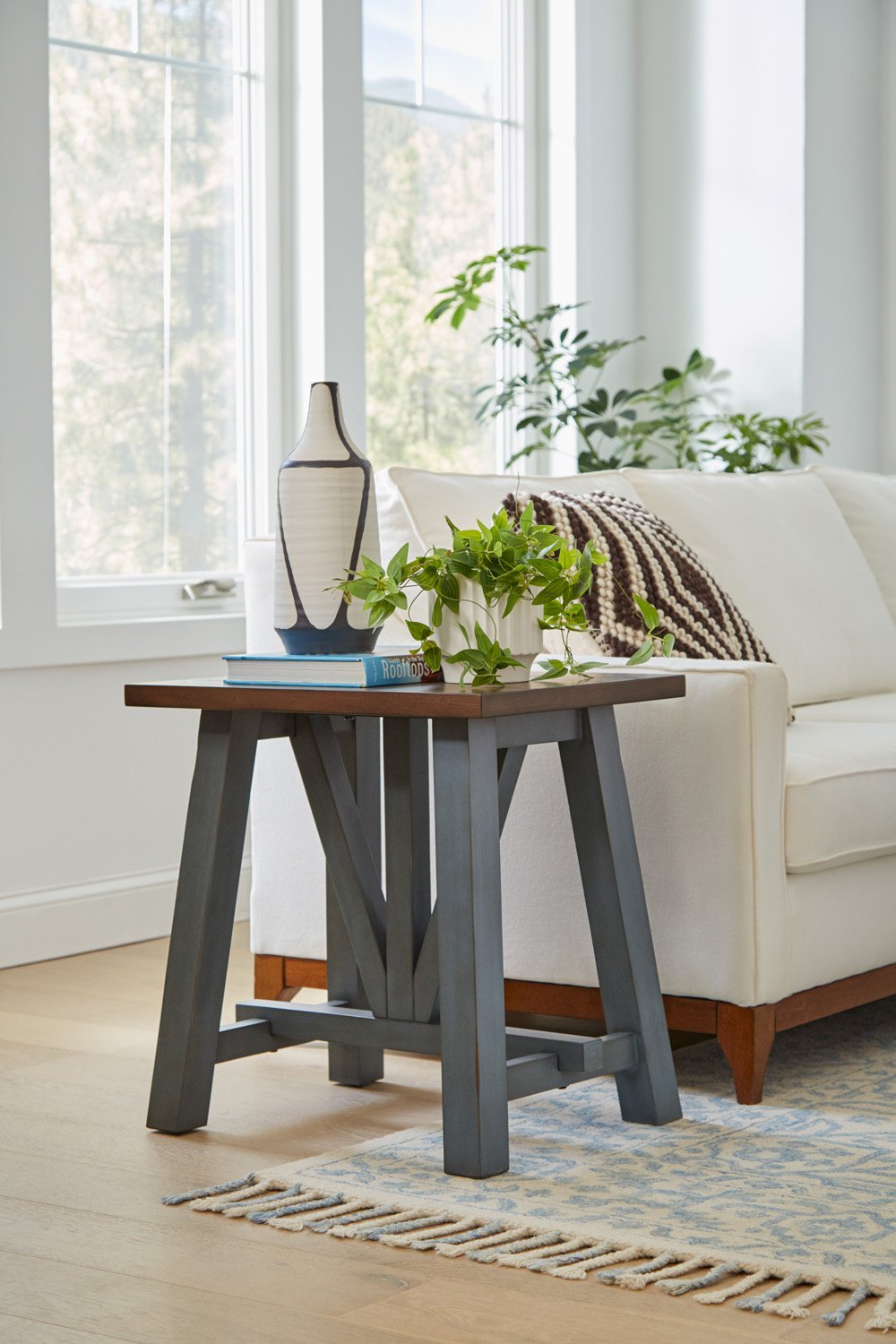 Pinebrook Denim Chairside Table