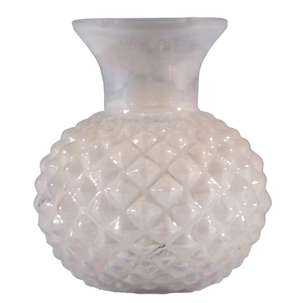 Iridescent Finish Embossed Glass Vase