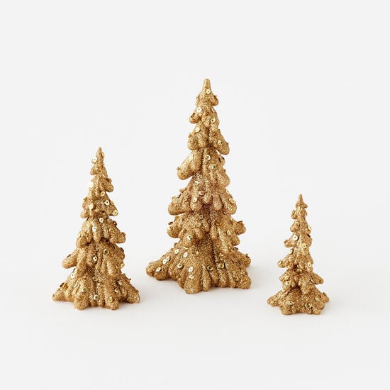 Large Gold Resin Glitter Tree