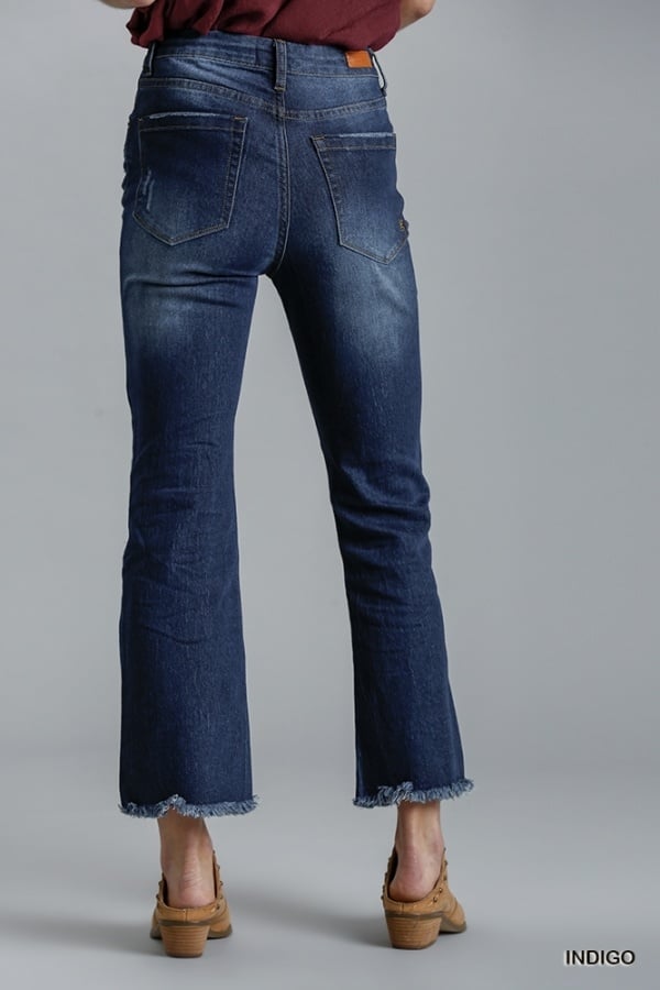 High Rise 5 Pocket Distressed Flare Jean — alternate view 3