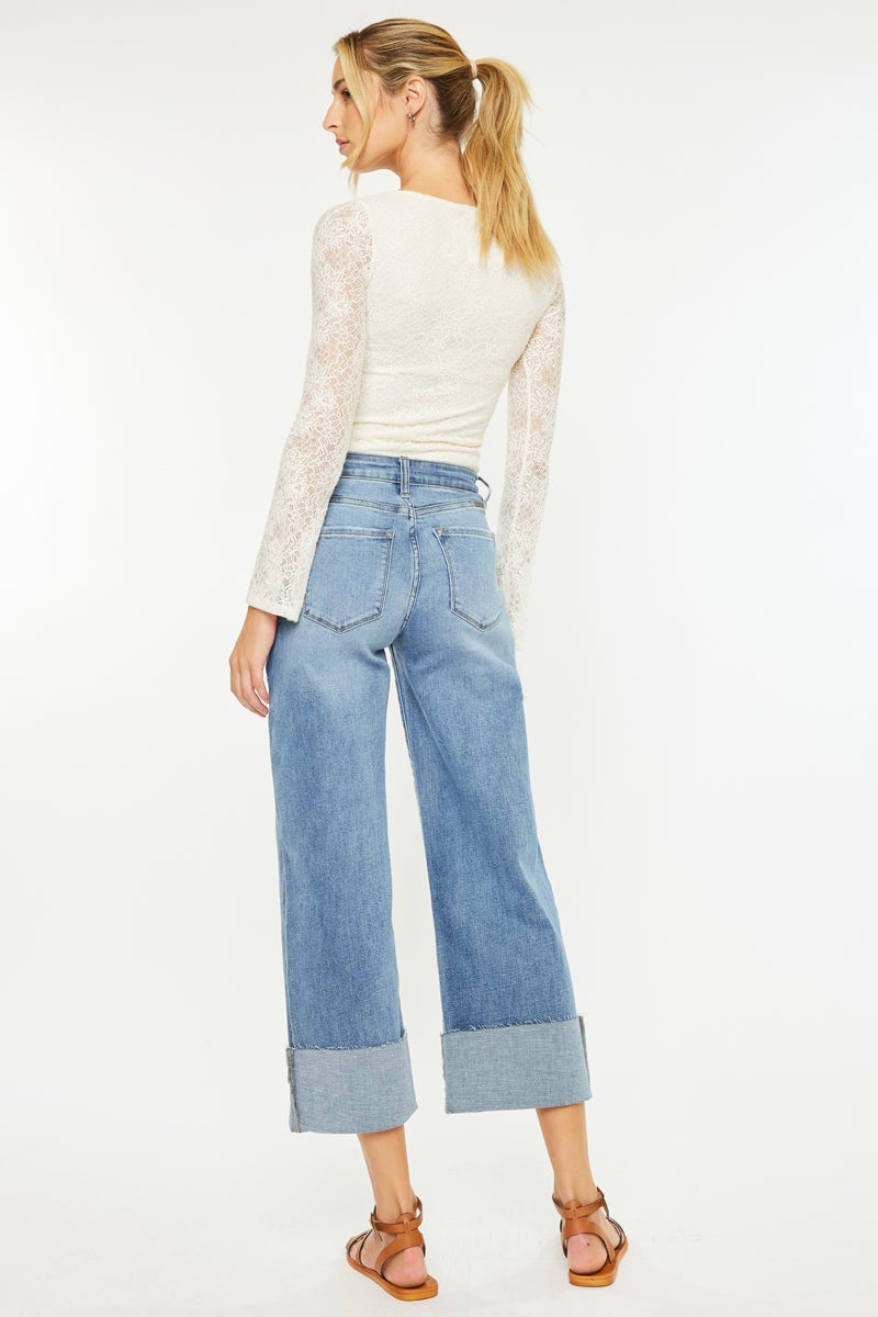 Leslie High Rise Crop Wide Leg Jeans — alternate view 2