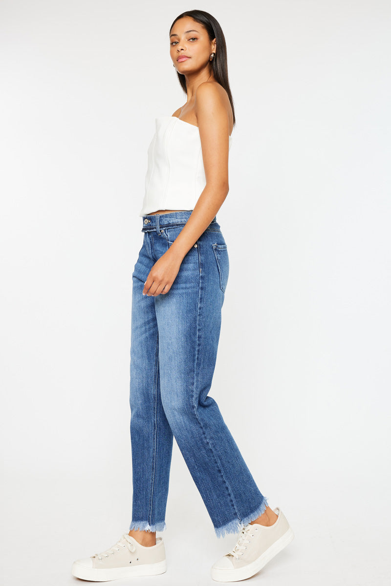 Angelina High Rise Slim Straight Leg Jeans — alternate view 2