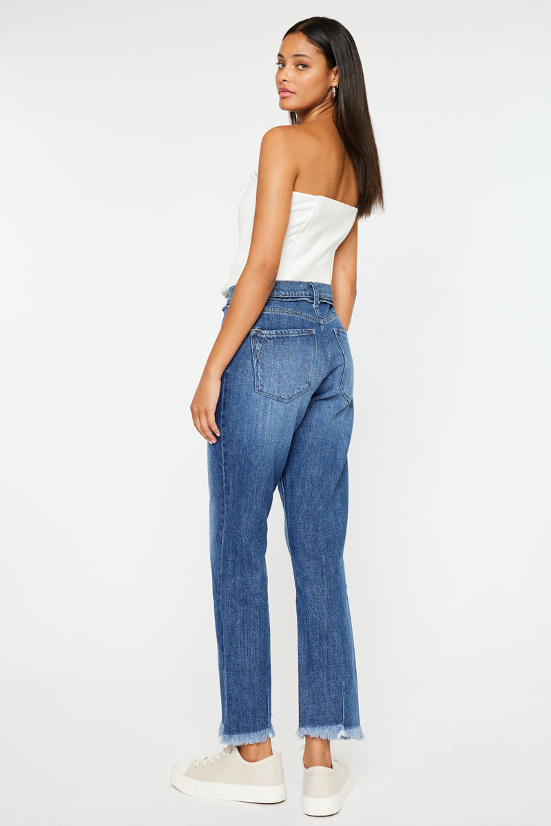 Angelina High Rise Slim Straight Leg Jeans — alternate view 3