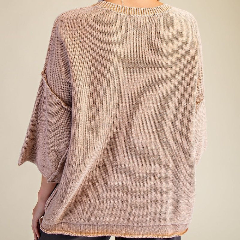 Washed Knitted Loose Fit Sweater — alternate view 2