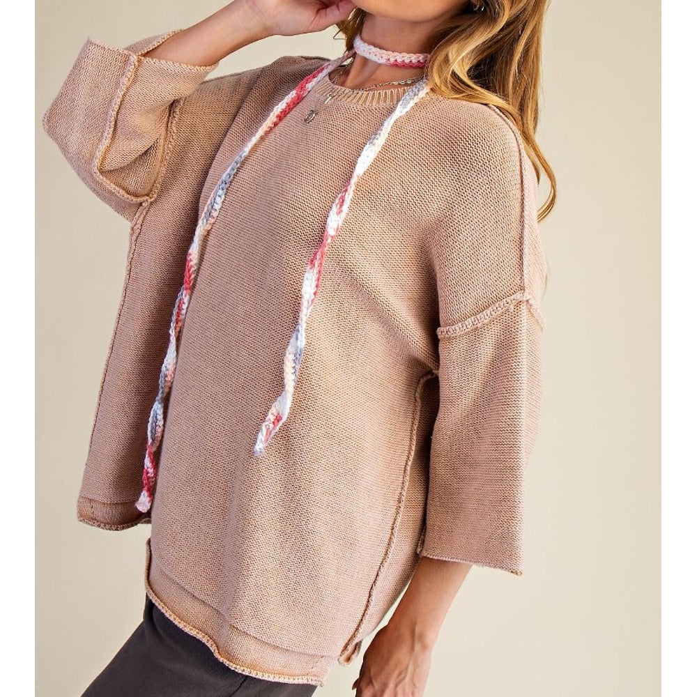 Washed Knitted Loose Fit Sweater — alternate view 4