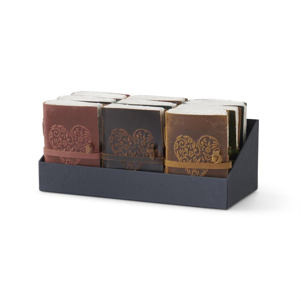 Leather Heart Embossed Handcrafted Deckle Edge
