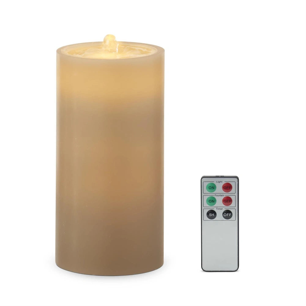 LED Wax Pillar Water Candle with Timer & Remote — alternate view 5