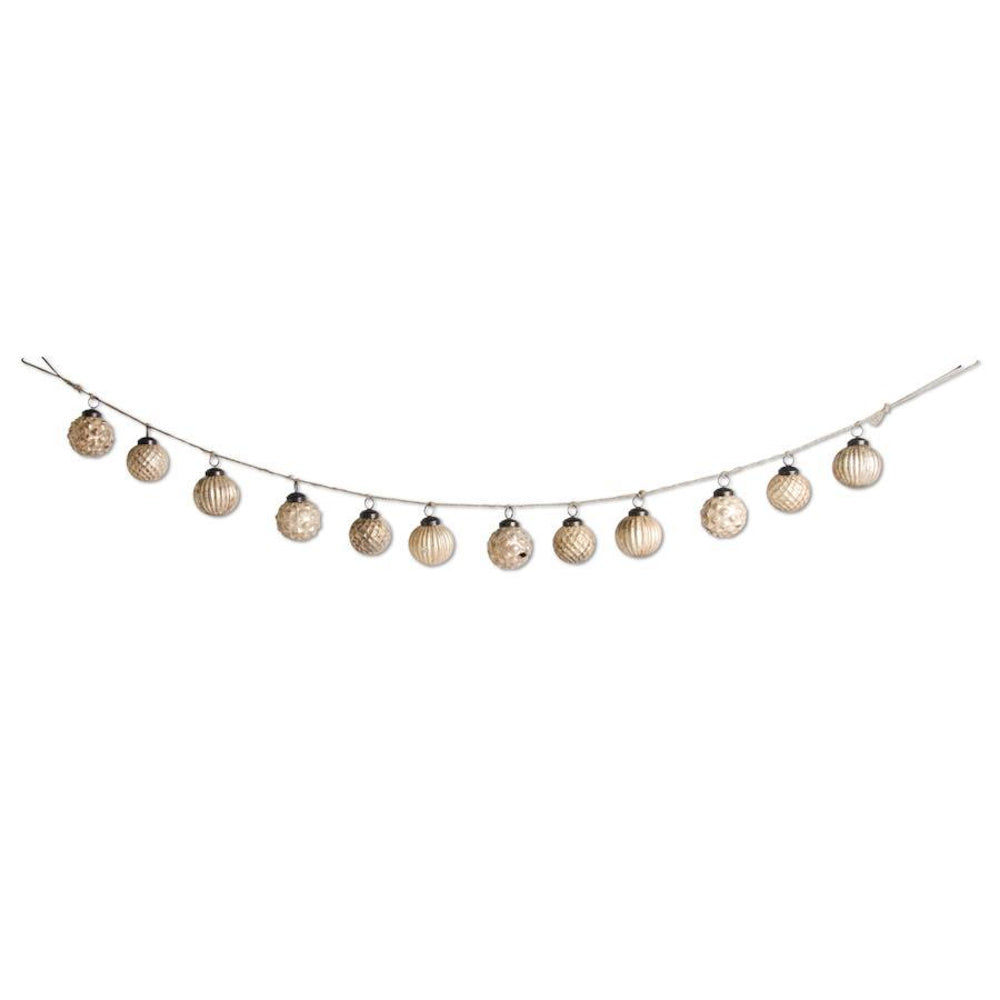 Light Brown Mercury Glass Round Ornament