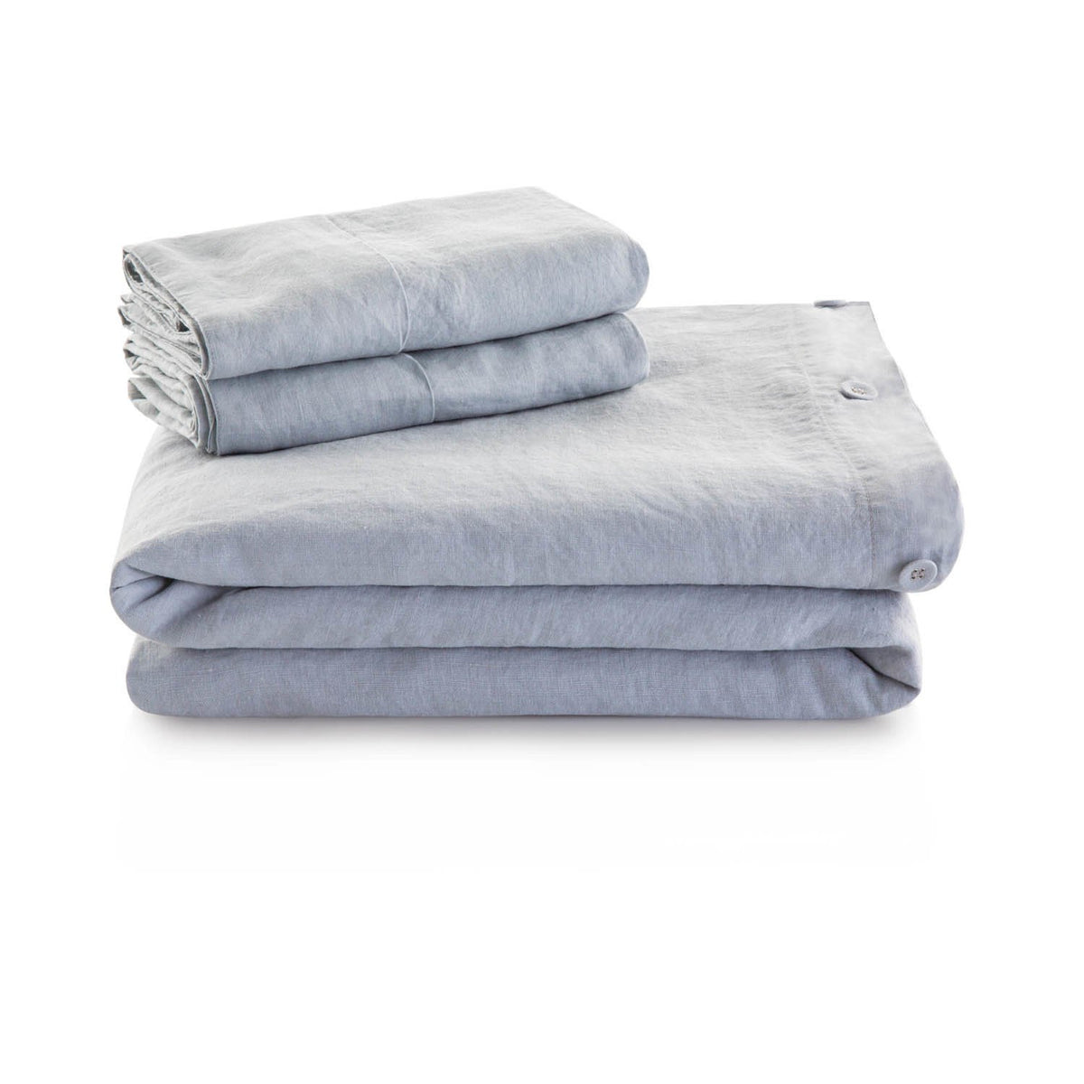 Woven French Linen Duvet Cover, Queen, Charcoal — alternate view 4
