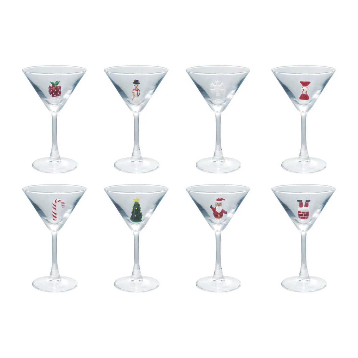 Martini Glass with Holiday Figure Inside — alternate view 2