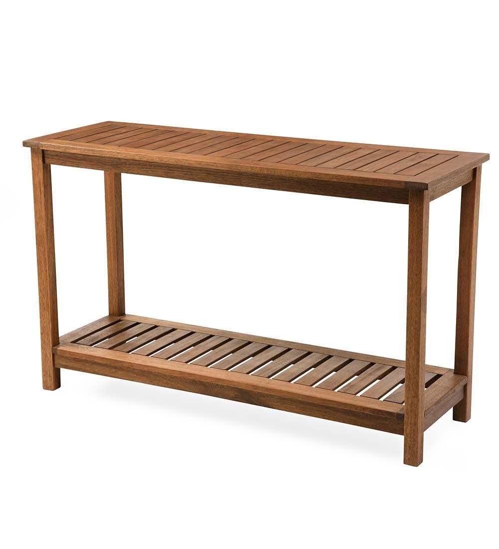 Eucalyptus Wood Console Table, Lancaster Outdoor Furniture Collection — alternate view 2