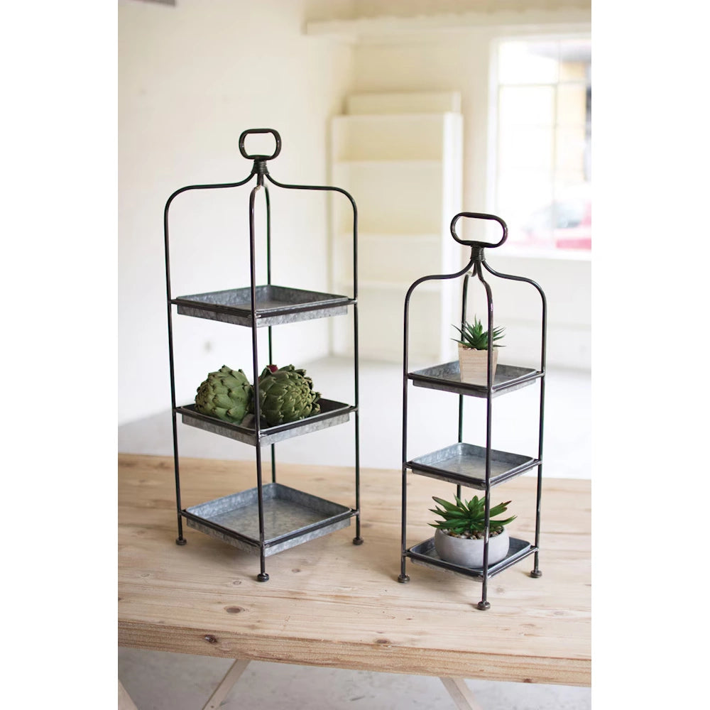 Metal Display Stand with Galvanized Trays - Small — alternate view 2