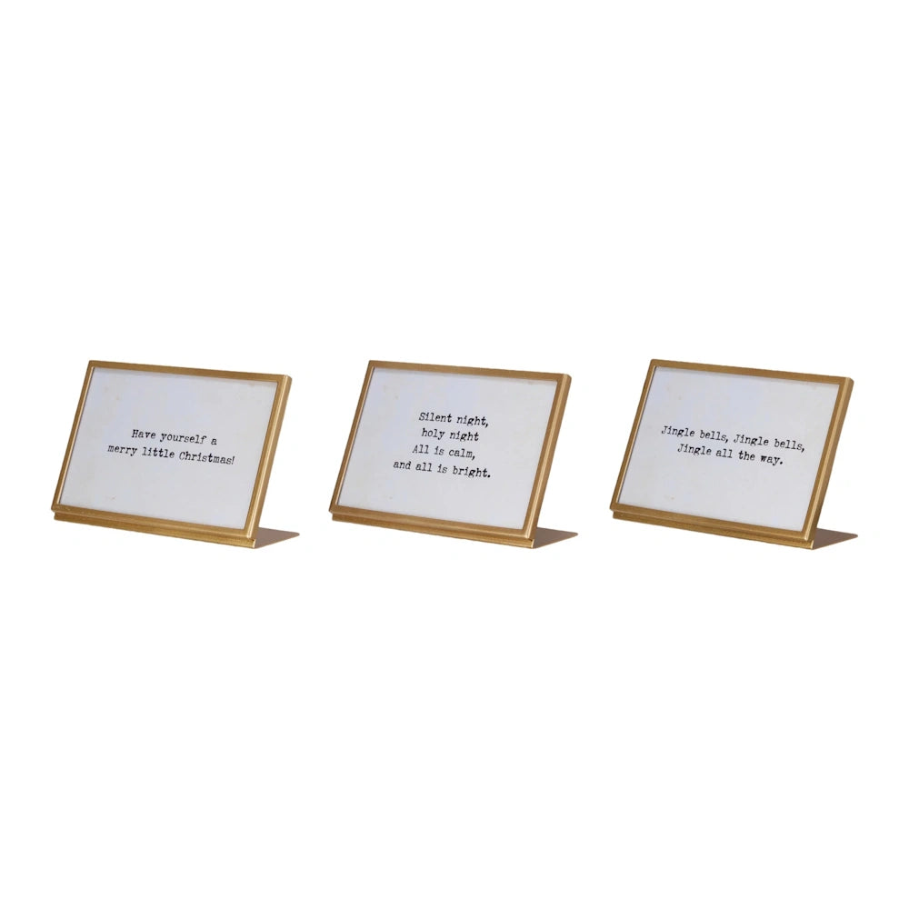 Metal & Glass Frame with Easel & Christmas Saying — alternate view 2