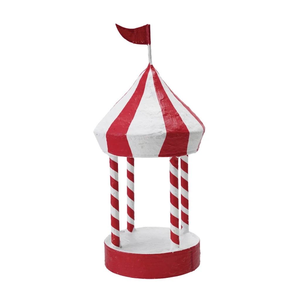 Metal & Paper Mache Pavilion with Stripes & Flag — alternate view 2