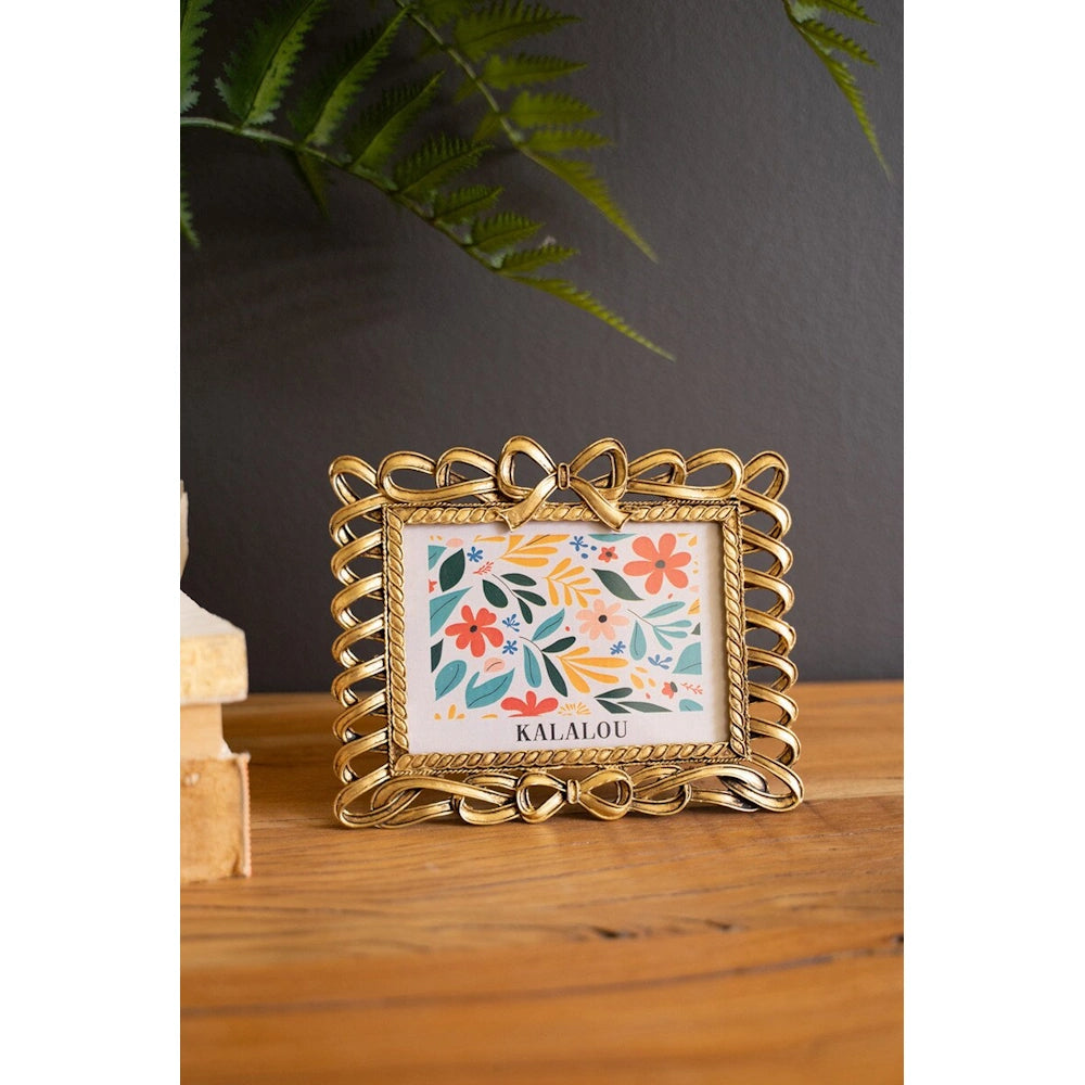 Metal Photo Frame with Bow Detail