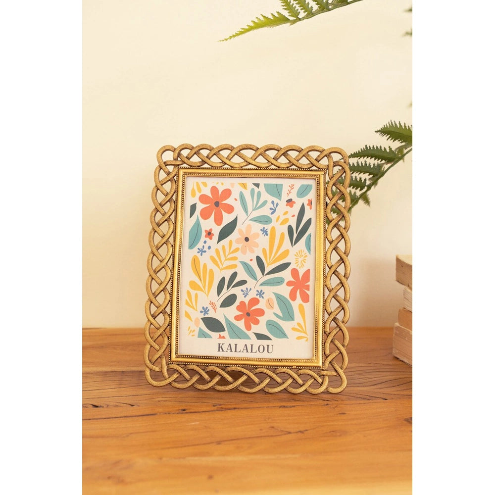 Metal Photo Frame with Woven Detail