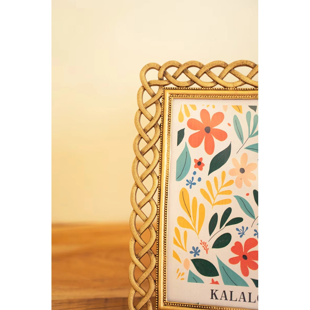 Metal Photo Frame with Woven Detail — alternate view 2