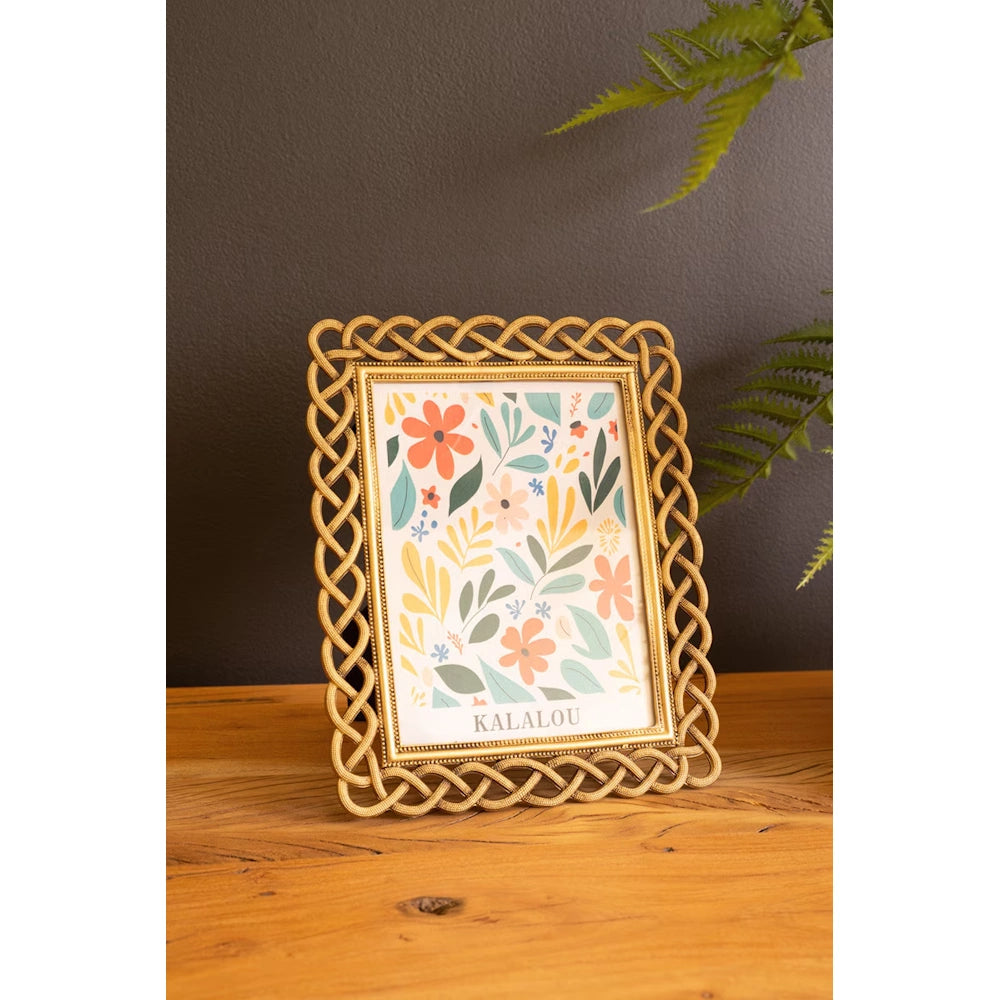 Metal Photo Frame with Woven Detail — alternate view 3