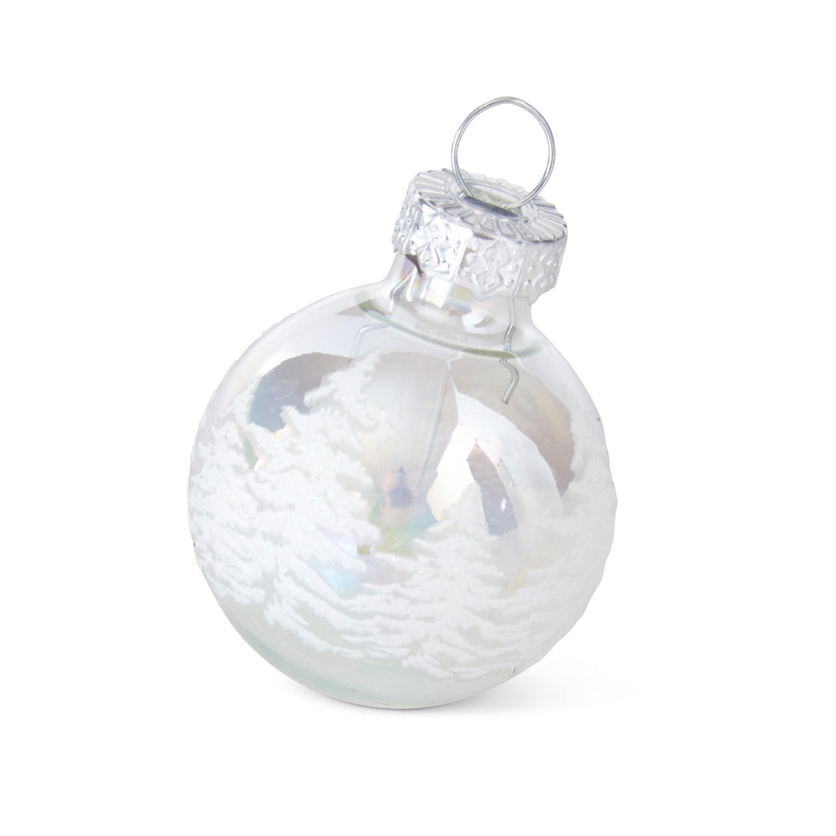 Mini Clear Iridescent Tree Glass Ornament