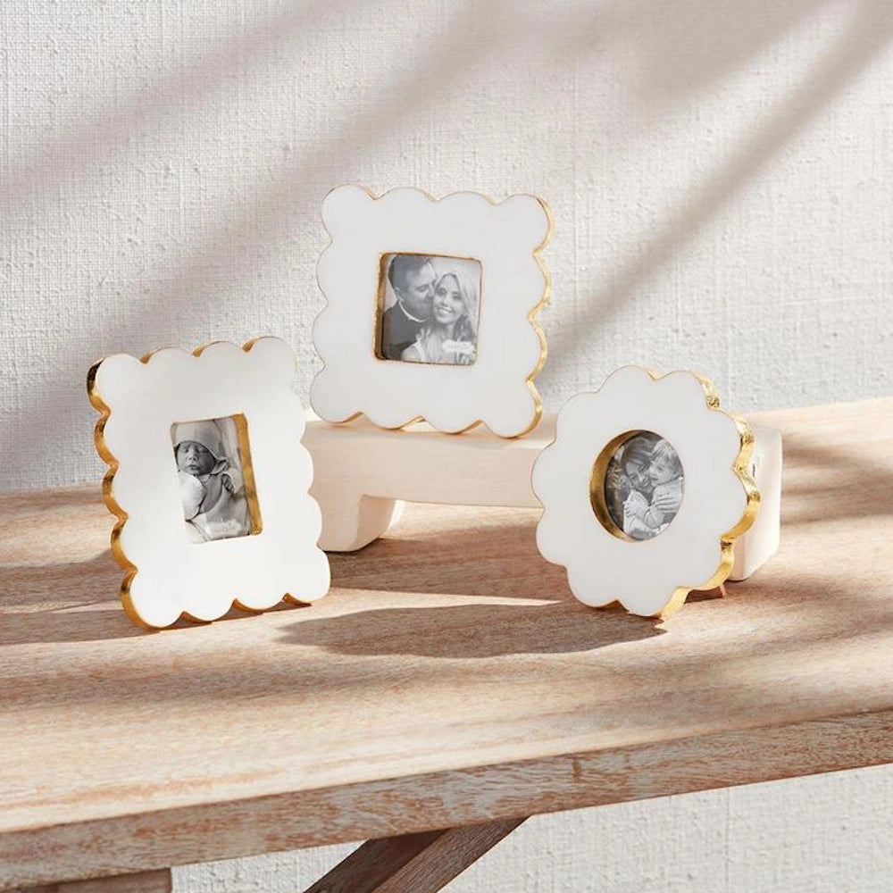 Mini Scallop Marble Photo Frames